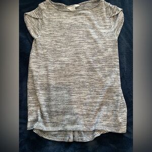 Market & Spruce Grey Striped Boutique Shirt Size XS Petite